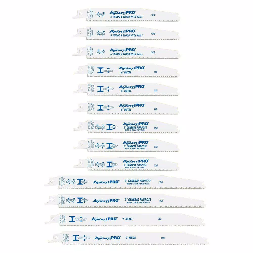 Saw Blades Avanti Pro Wood And Metal Cutting Reciprocating Saw Blade Set (13-Piece)