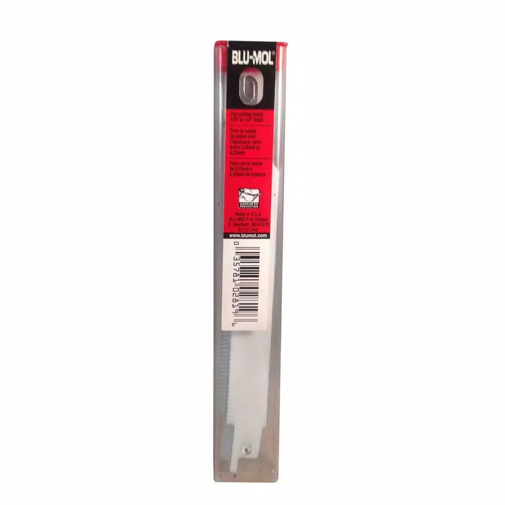 Saw Blades BLU-MOL 6 In. X 3/4 In. X 0.035 In. 14 Teeth Per In. Metal Cutting Bi-Metal Reciprocating Saw Blade (5-Pack) - Image 2