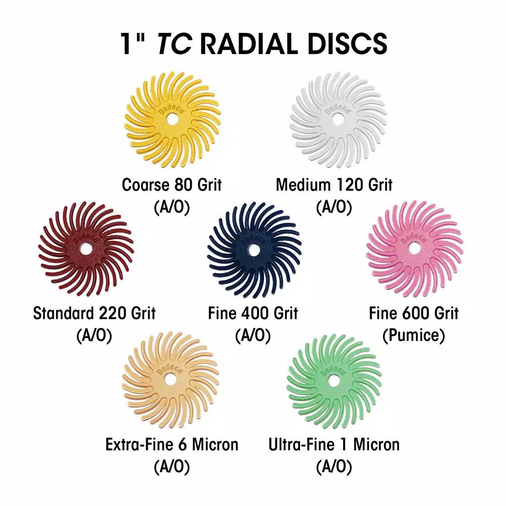 Rotary Tool Accessories Dedeco Sunburst 7/8 In. 4-Ply Radial Discs – Coarse 80-Grit Rotary Cleaning And Polishing Tool (6-Pack) - Image 3