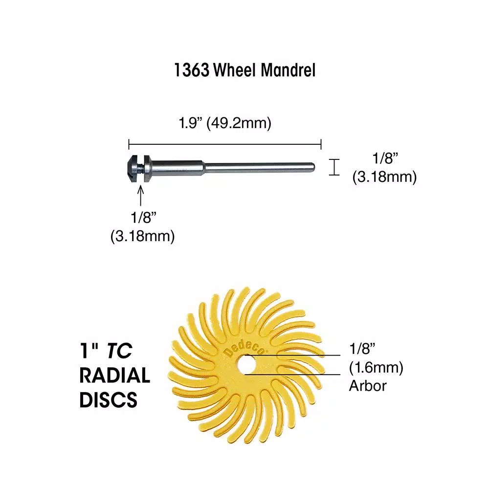 Rotary Tool Accessories Dedeco Sunburst 7/8 In. 4-Ply Radial Discs – Coarse 80-Grit Rotary Cleaning And Polishing Tool (6-Pack) - Image 2