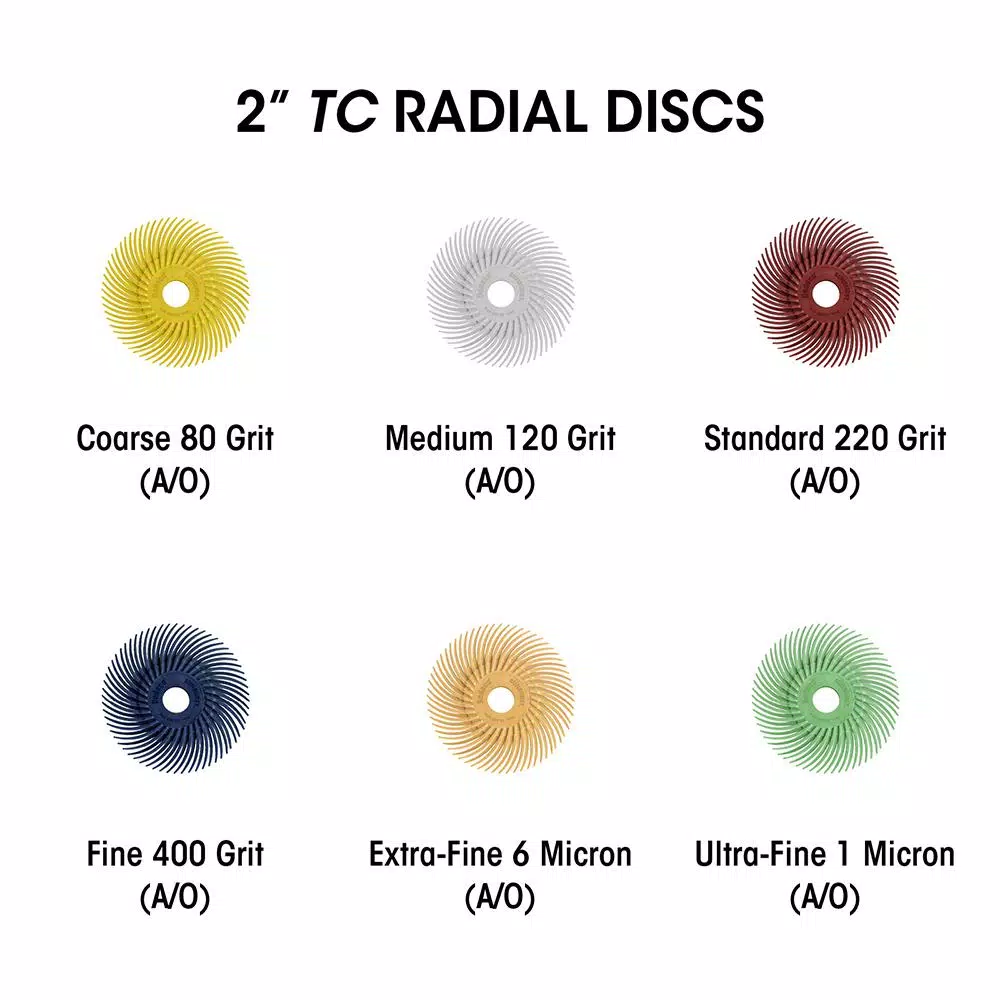 Rotary Tool Accessories Dedeco Sunburst 1 In. Radial Discs – 1/8 In. Fine 400-Grit Arbor Rotary Cleaning And Polishing Tool (12-Pack) - Image 4