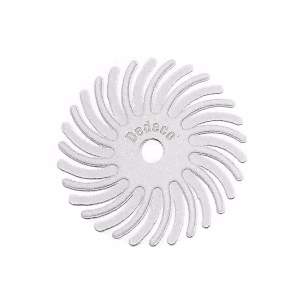 Rotary Tool Accessories Dedeco Sunburst 1 In. Radial Discs – 1/8 In. Fine 400-Grit Arbor Rotary Cleaning And Polishing Tool (12-Pack)