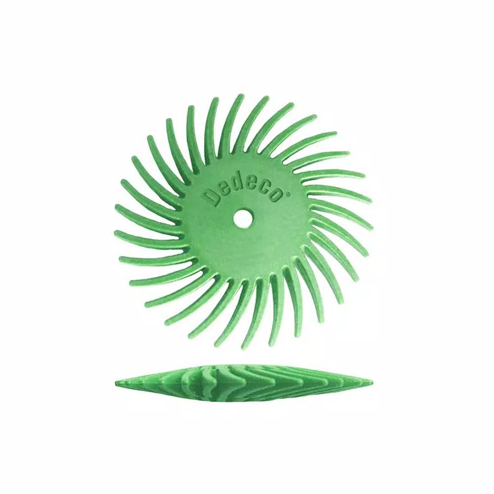 Rotary Tool Accessories Dedeco Sunburst 7/8 In. Knife-Edge Radial Discs – 1/16 In. Ultra-Fine 1 Mic Arbor Rotary Polishing Tool (48-Pack)