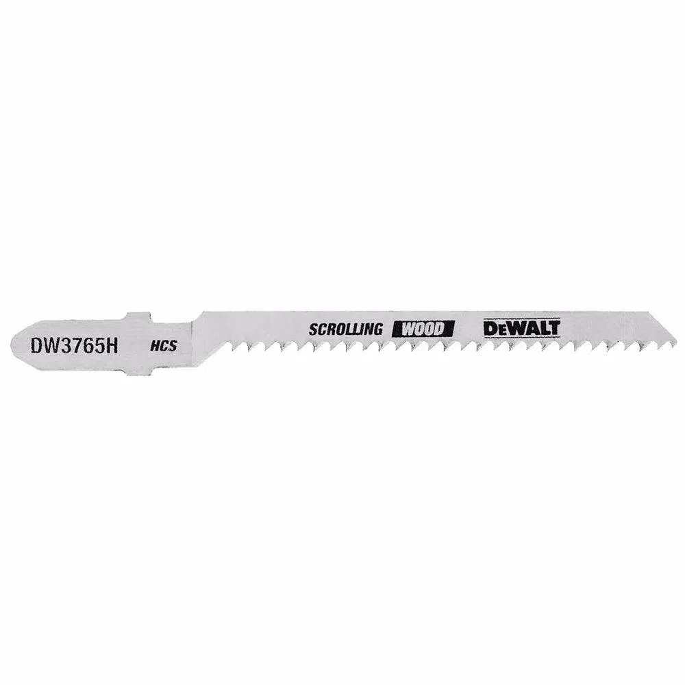 Saw Blades DEWALT 3 In. 12 TPI Scrolling Wood Jig Saw Blade HCS T-Shank (5-Pack)