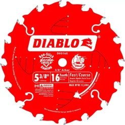 Saw Blades DIABLO 5-3/8 In. X 16-Tooth 10mm Arbor Fast/Coarse Trim Saw Blade