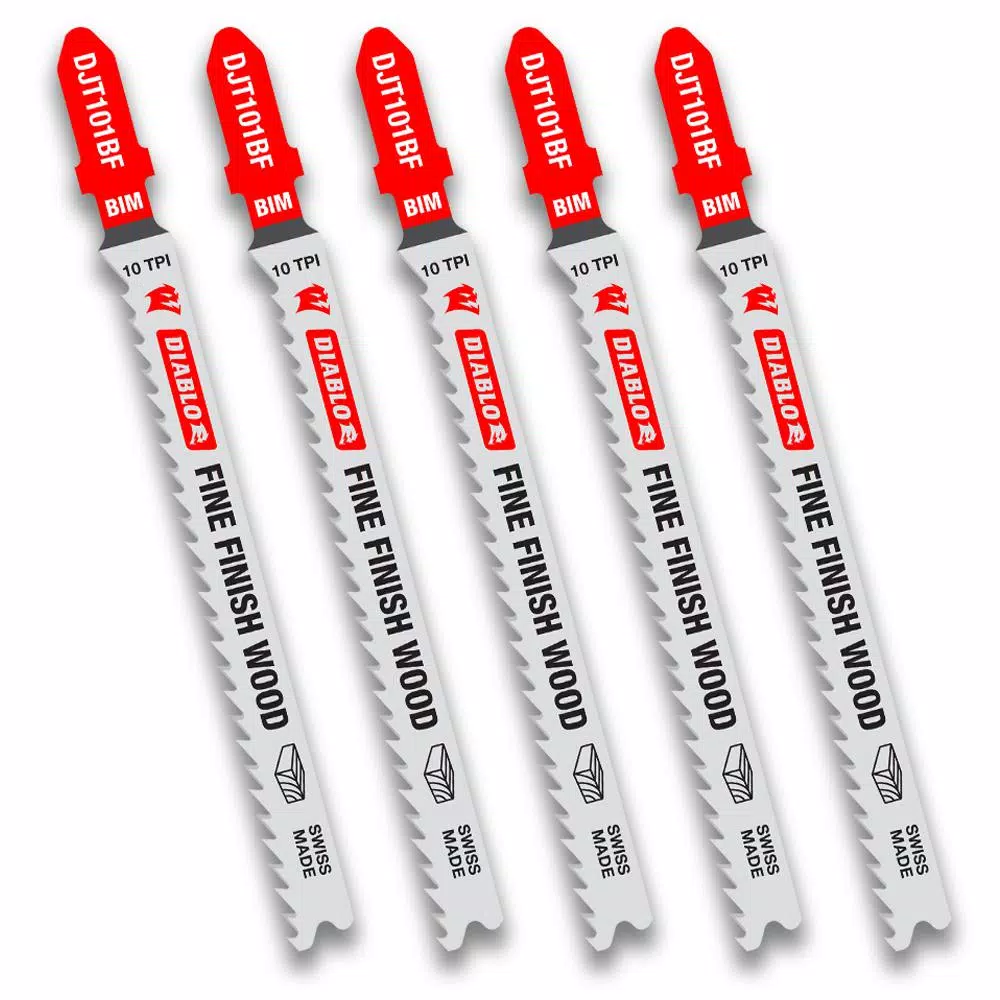 Saw Blades DIABLO 4 In. X 10 TPI Fine Finish Bi-Metal Jigsaw Blade (5-Pack)