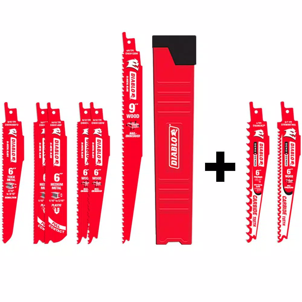 Saw Blades DIABLO 6-Piece Bi-Metal Reciprocating Saw Blade Set With 2 Free Carbide Recip Blades