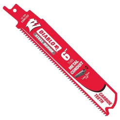 Saw Blades DIABLO 6 In. 12 TPI Steel Demon Carbide Thin Metal Conduit Cutting Reciprocating Saw Blade