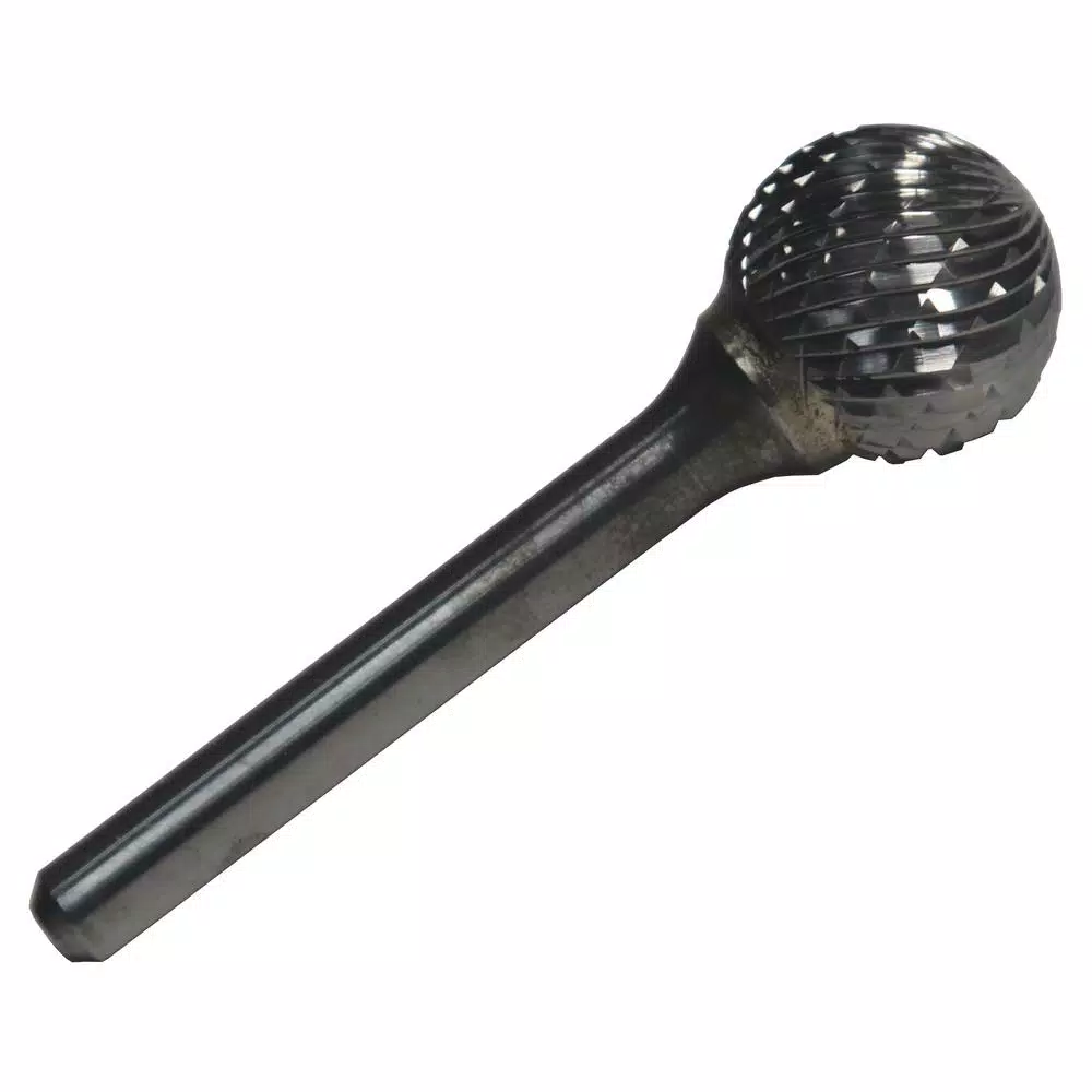 Rotary Tool Accessories Drill America 1/4 In. X 3/16 In. Ball End Solid Carbide Burr Rotary File Bit With 1/4 In. Shank