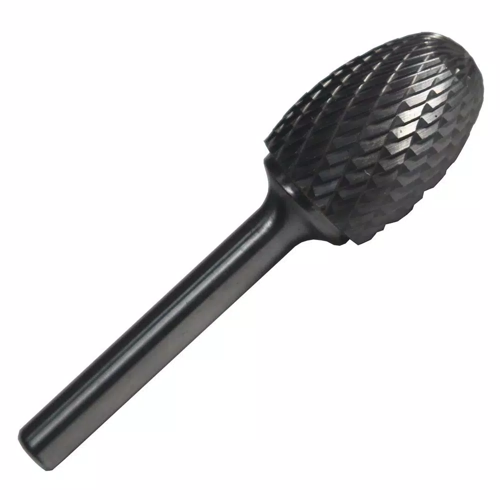 Rotary Tool Accessories Drill America 1/2 In. X 7/8 In. Oval Solid Carbide Burr Rotary File Bit With 1/4 In. Shank For Aluminum