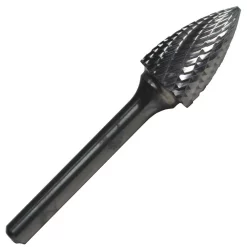 Rotary Tool Accessories Drill America 1/2 In. X 3/4 In. Tree Pointed End Solid Carbide Burr Rotary File Bit With 1/4 In. Shank