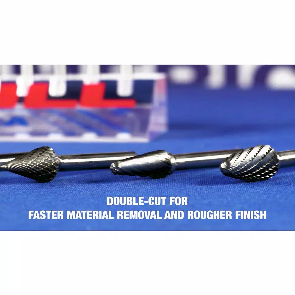 Rotary Tool Accessories Drill America 1/4 In. X 1 In. Cone Pointed End Solid Carbide Burr Rotary File Bit With 1/4 In. Shank - Image 8