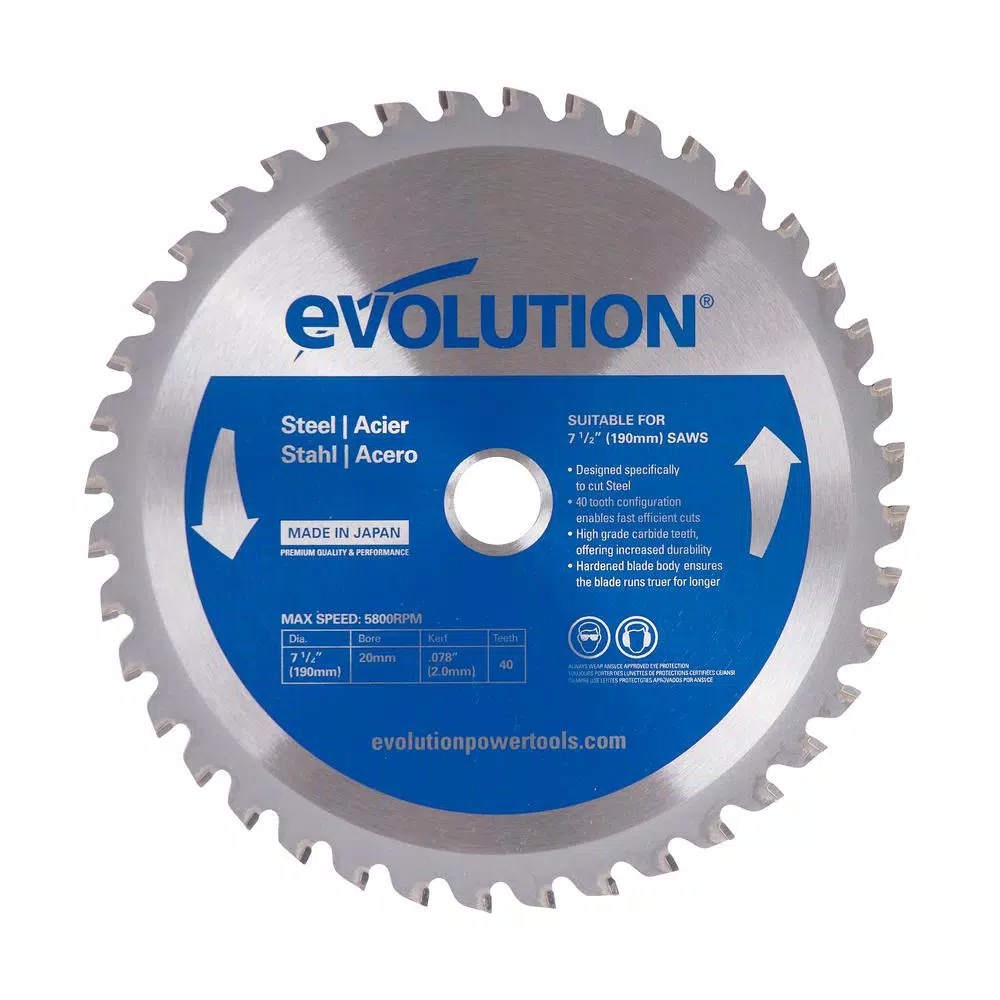 Saw Blades Evolution Power Tools 7-1/2 In. 40-Teeth Mild Steel Cutting Saw Blade