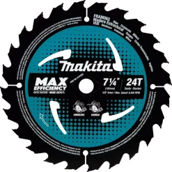 Saw Blades Makita 7-1/4 In. 24T Carbide-Tipped Ultra-Thin Kerf Saw Blade, Framing