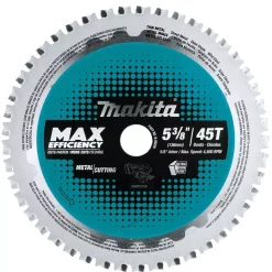 Saw Blades Makita 5-3/8 In. 45T Carbide-Tipped Max Efficiency Saw Blade, Ferrous Metal-Thin Gauge