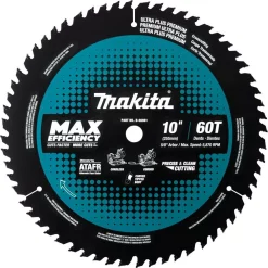 Saw Blades Makita 10 In. 60T Carbide-Tipped Max Efficiency Miter Saw Blade