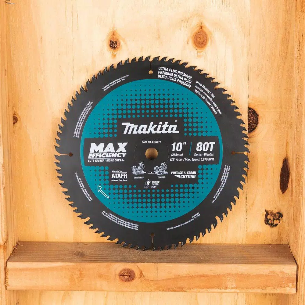Saw Blades Makita 10 In. 80T Carbide-Tipped Max Efficiency Miter Saw Blade - Image 9