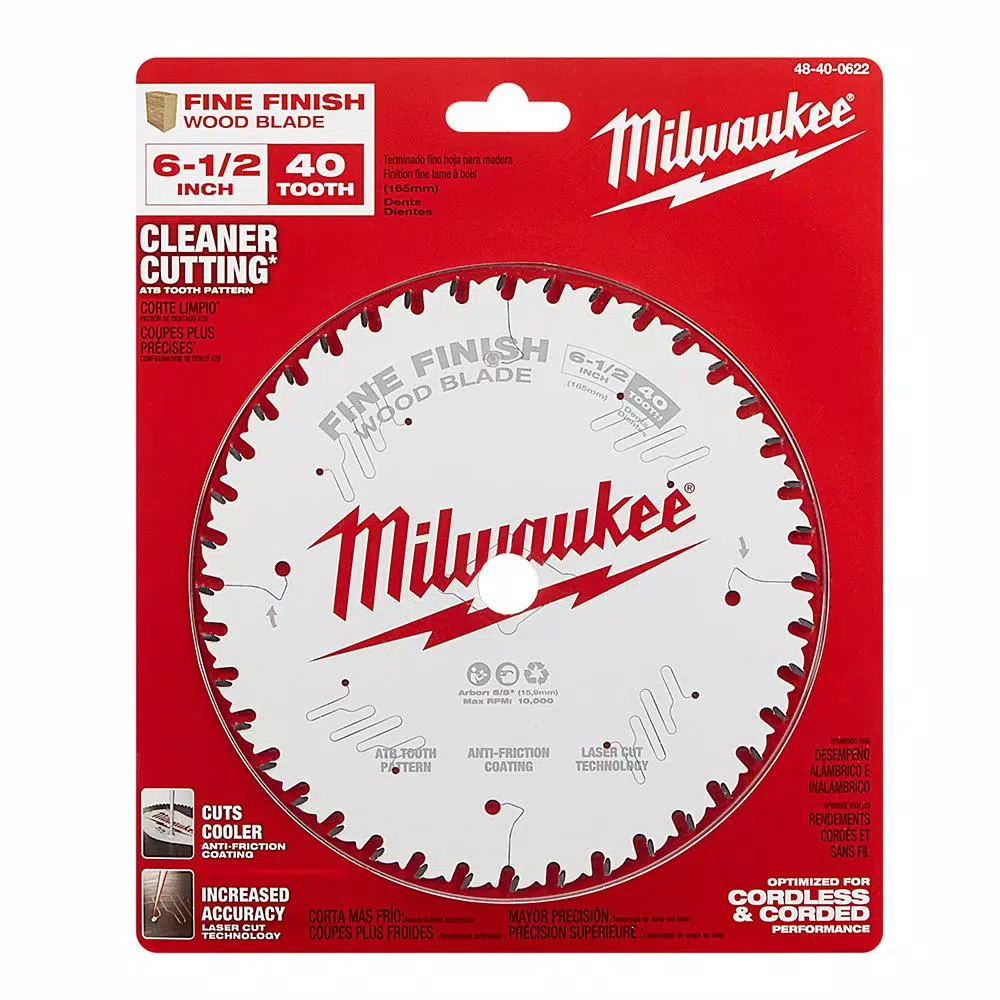 Saw Blades Milwaukee 6-1/2 In. X 40-Tooth Fine Finish Circular Saw Blade - Image 7