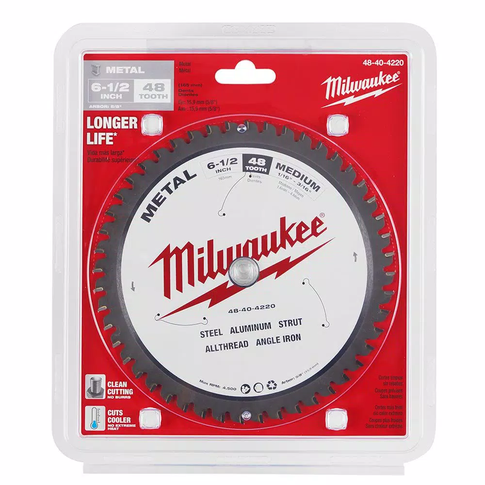 Saw Blades Milwaukee 6-1/2 In. X 48 Carbide Teeth Metal Cutting Circular Saw Blade - Image 5