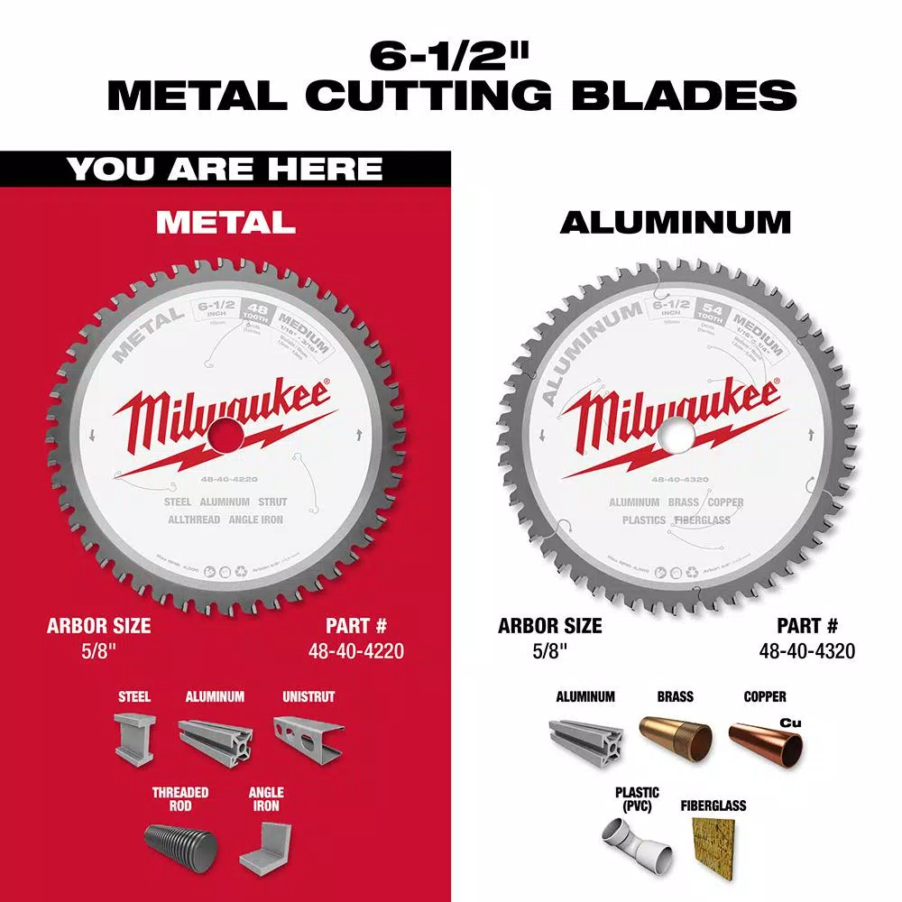 Saw Blades Milwaukee 6-1/2 In. X 48 Carbide Teeth Metal Cutting Circular Saw Blade - Image 4