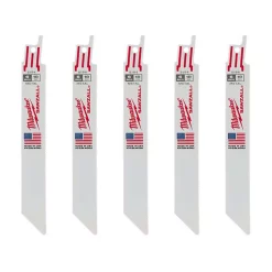 Milwaukee 6 In. 18 Teeth Per In. Medium Metal Cutting SAWZALL Reciprocating Saw Blades (5 Pack)