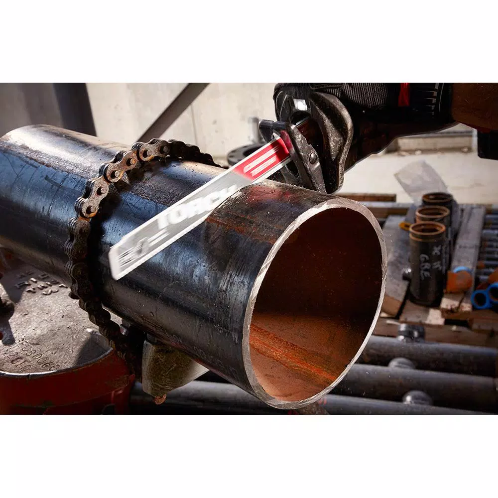 Saw Blades Milwaukee 6 In. 7 TPI TORCH Carbide Teeth Metal Cutting Sawzall Reciprocating Saw Blade (2 Pack) - Image 7