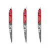 Milwaukee 9 In. 5 Teeth Per In. AX Carbide Teeth Demolition Nail Embedded Wood Cutting SAWZALL Reciprocating Saw Blades (3 Pack)