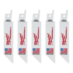 Milwaukee 4 In. 10 Teeth Per In. Multi Material Cutting HACKZALL Reciprocating Saw BladesBlade (5 Pack)