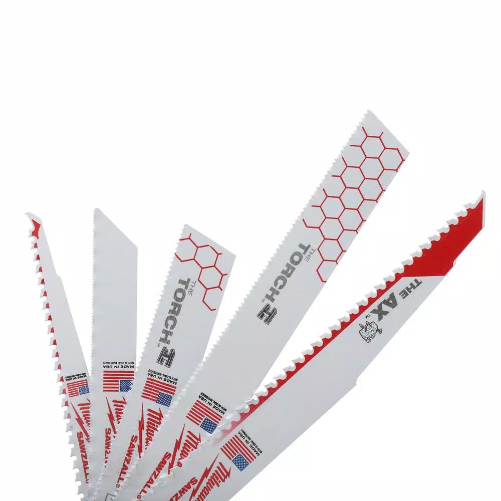Saw Blades Milwaukee SAWZALL Demolition Wood And Metal Cutting Reciprocating Saw Blade Set With 5-Pack Of Metal Cutting Blades (18 Piece) - Image 5
