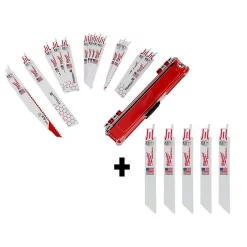 Saw Blades Milwaukee SAWZALL Demolition Wood And Metal Cutting Reciprocating Saw Blade Set With 5-Pack Of Metal Cutting Blades (18 Piece)