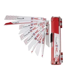 Saw Blades Milwaukee SAWZALL Demolition Nail-Embedded Wood And Metal Cutting Bi-Metal Reciprocating Saw Blade Set (13 Piece)