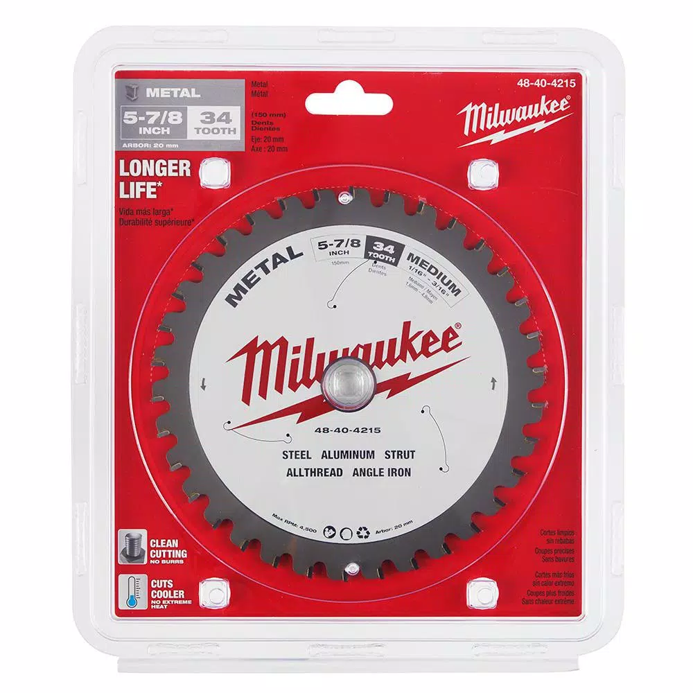 Saw Blades Milwaukee 5-7/8 In. X 34 Carbide Teeth Metal Cutting Circular Saw Blade - Image 5