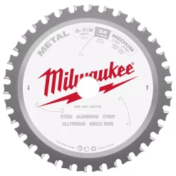 Saw Blades Milwaukee 5-7/8 In. X 34 Carbide Teeth Metal Cutting Circular Saw Blade