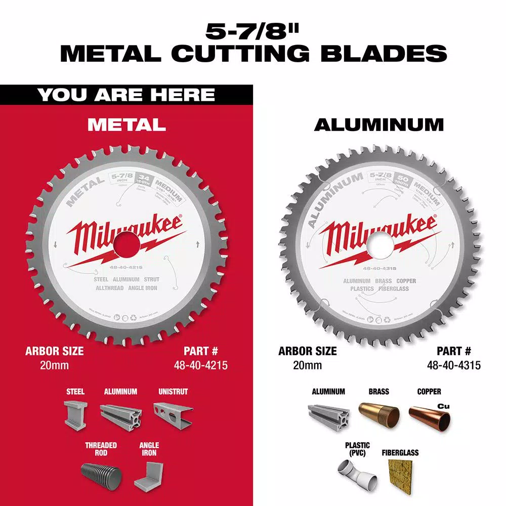 Saw Blades Milwaukee 5-7/8 In. X 34 Carbide Teeth Metal Cutting Circular Saw Blade - Image 4