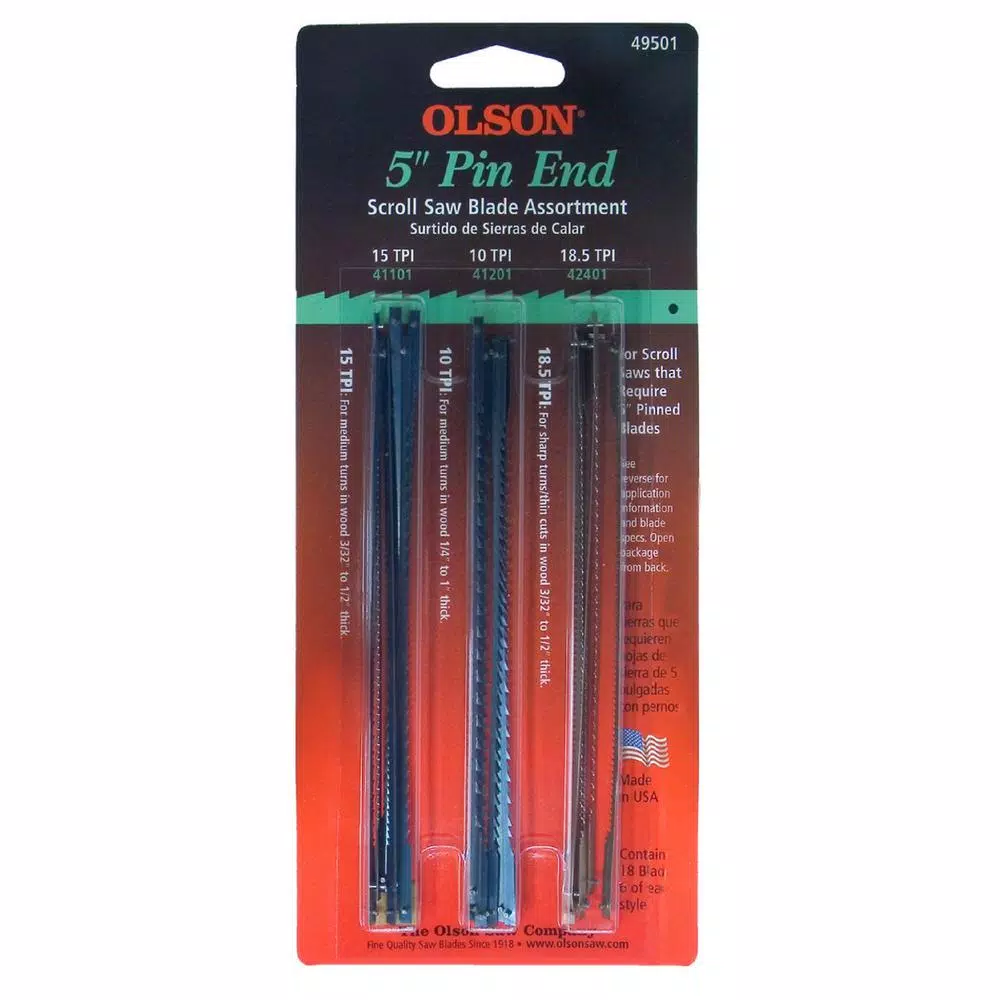 Saw Blades Olson Saw 5 In. Long Plain End Steel Scroll Saw Blade. Universal Number 4 With 36 Teeth Per Inch (12-pack) - Image 3