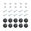 Saw Tracks POWERTEC T-Track Knob Kit With 7 Star 1/4 In.-20 Threaded Knobs, Bolts And Washers For Woodworking Jigs And Fixtures (Set Of 10)