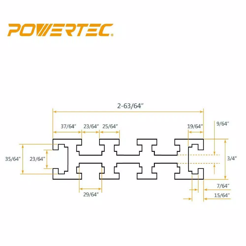 Saw Tracks POWERTEC 3 In. X 24 In. Aluminum Multi T-Track Fence For Jigs And Fixtures With Laser Measured Left To Right - Image 4