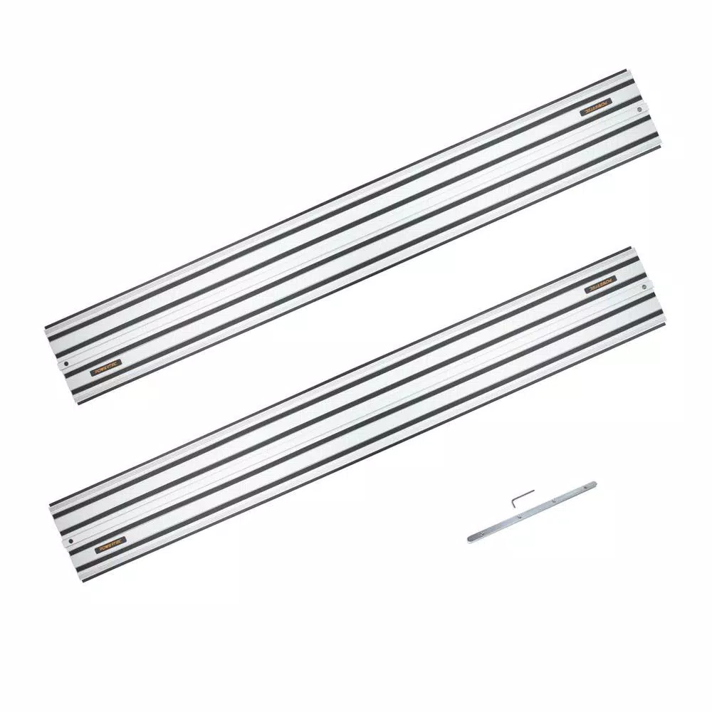 Saw Tracks POWERTEC 55 In. Aluminum Extruded Guide Rail Joining Set Compatible With DeWalt Track Saws