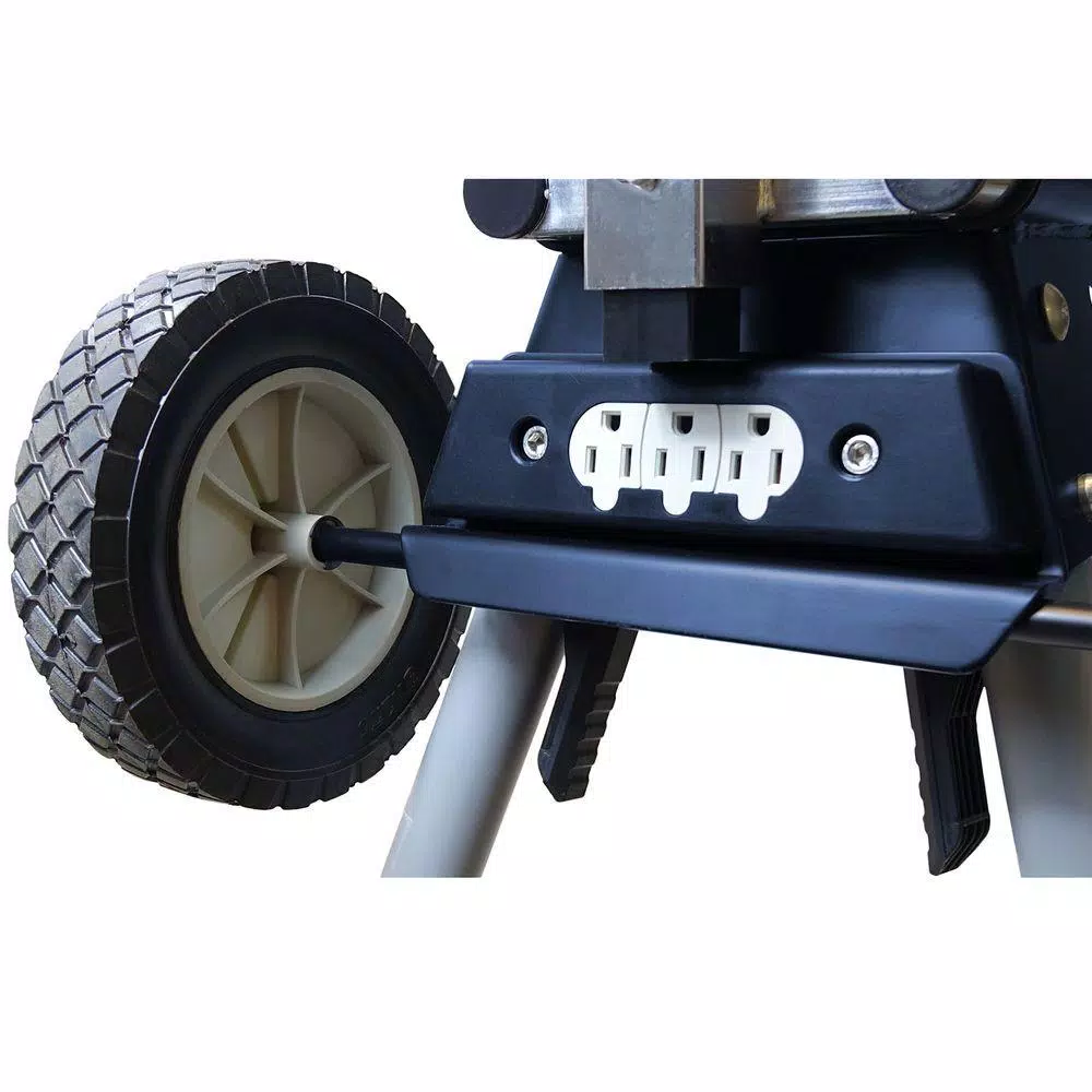 Tool Stands POWERTEC Deluxe Miter Saw Stand With Wheels And 110-Volt Power Outlet - Image 2