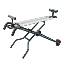 Tool Stands POWERTEC Dual Position Miter Saw Stand (Portable Edition) With Wheels, Quick Change Brackets And Aluminum Bed