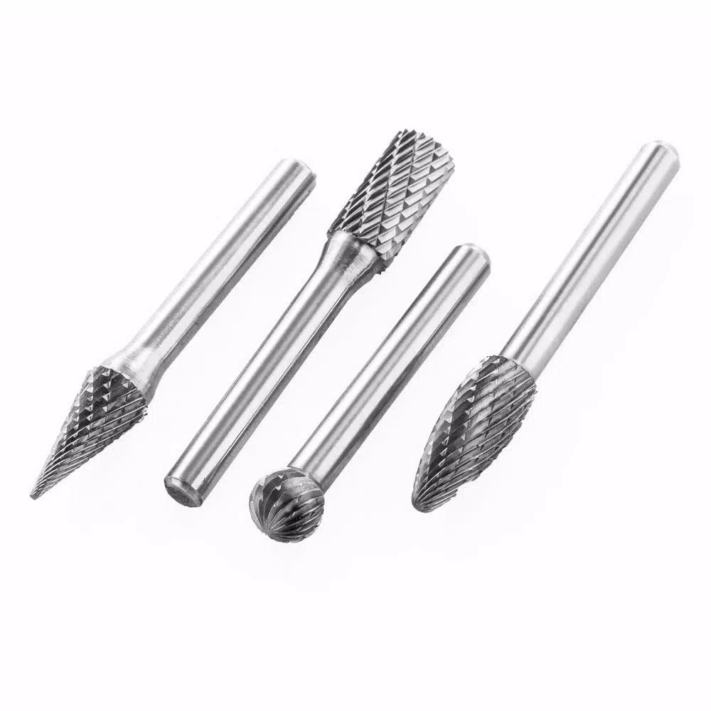 Rotary Tool Accessories Stark 20-Piece Double Cut Carbide Rotary Burr Set Bits Tree Flame Cone Ball Oval Tapered - Image 5