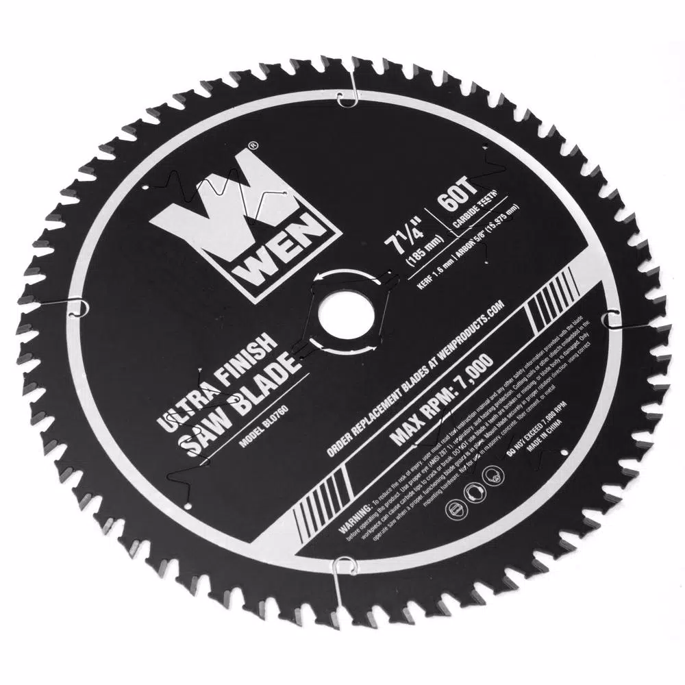 Saw Blades WEN 7.25 In. 60-Tooth Carbide-Tipped Professional Ultra Fine-Finish Circular Saw Blade With Cool-Cut Coating - Image 4