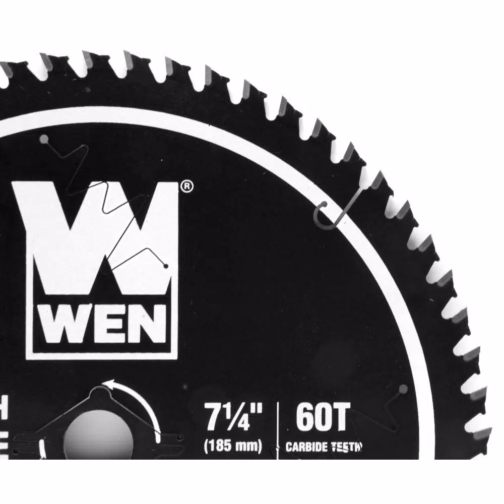 Saw Blades WEN 7.25 In. 60-Tooth Carbide-Tipped Professional Ultra Fine-Finish Circular Saw Blade With Cool-Cut Coating - Image 2