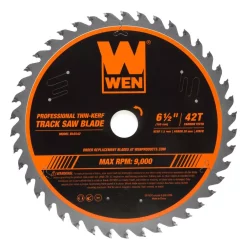 Saw Blades WEN 6.5 In. 42-Tooth Carbide-Tipped Thin-Kerf Professional ATAFR Track Saw Blade
